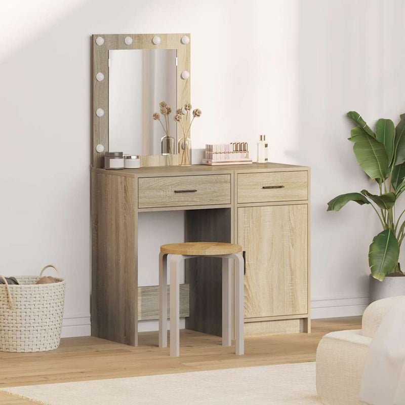 vidaXL Öltözködőasztal fiókkal 2 pcs Barna 50 x 41 x 135 cm Faanyag