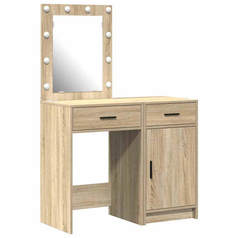 vidaXL Öltözködőasztal fiókkal 2 pcs Barna 50 x 41 x 135 cm Faanyag