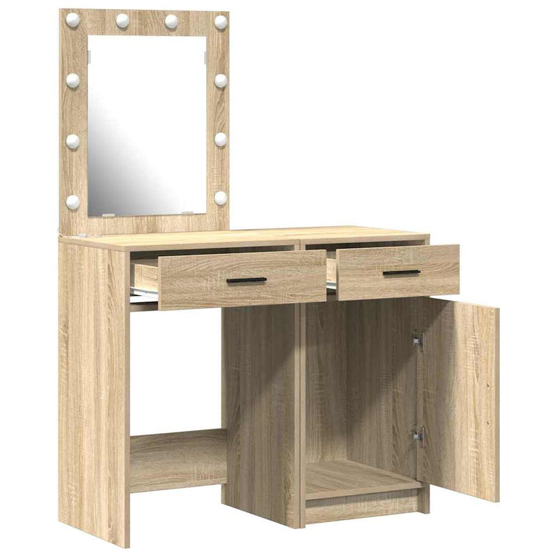 vidaXL Öltözködőasztal fiókkal 2 pcs Barna 50 x 41 x 135 cm Faanyag