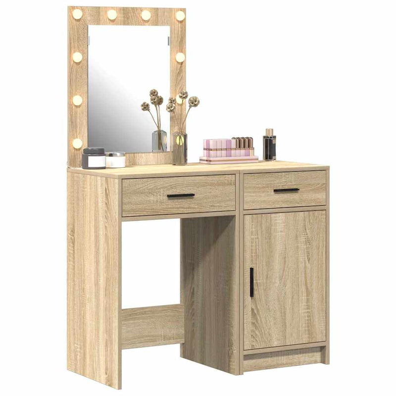 vidaXL Öltözködőasztal fiókkal 2 pcs Barna 50 x 41 x 135 cm Faanyag