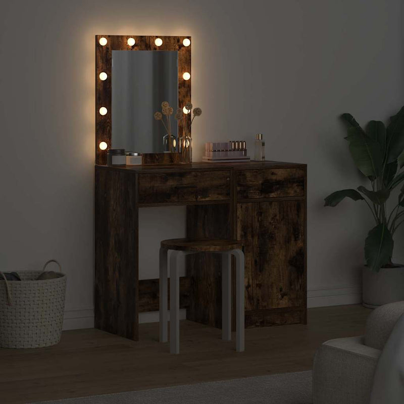 vidaXL Öltözködőasztal fiókkal 2 pcs Barna 50 x 41 x 135 cm Faanyag