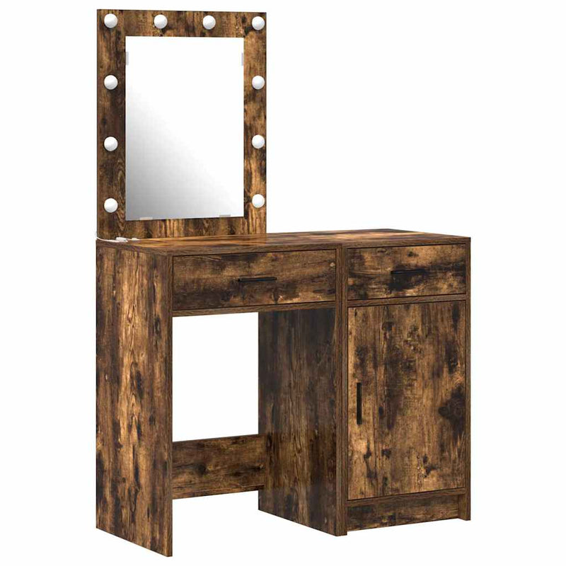 vidaXL Öltözködőasztal fiókkal 2 pcs Barna 50 x 41 x 135 cm Faanyag
