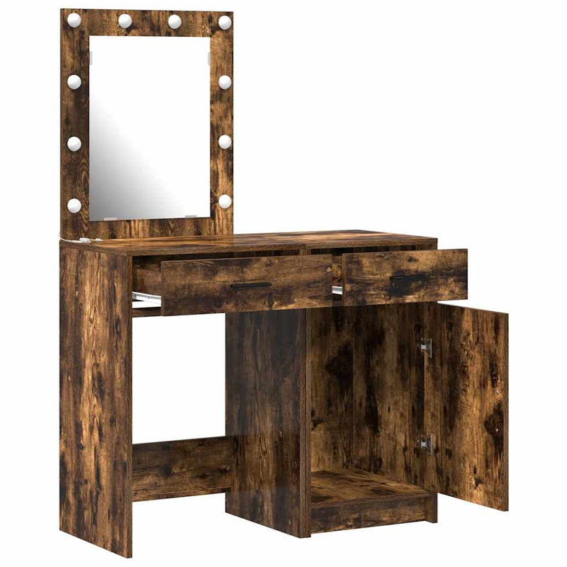 vidaXL Öltözködőasztal fiókkal 2 pcs Barna 50 x 41 x 135 cm Faanyag