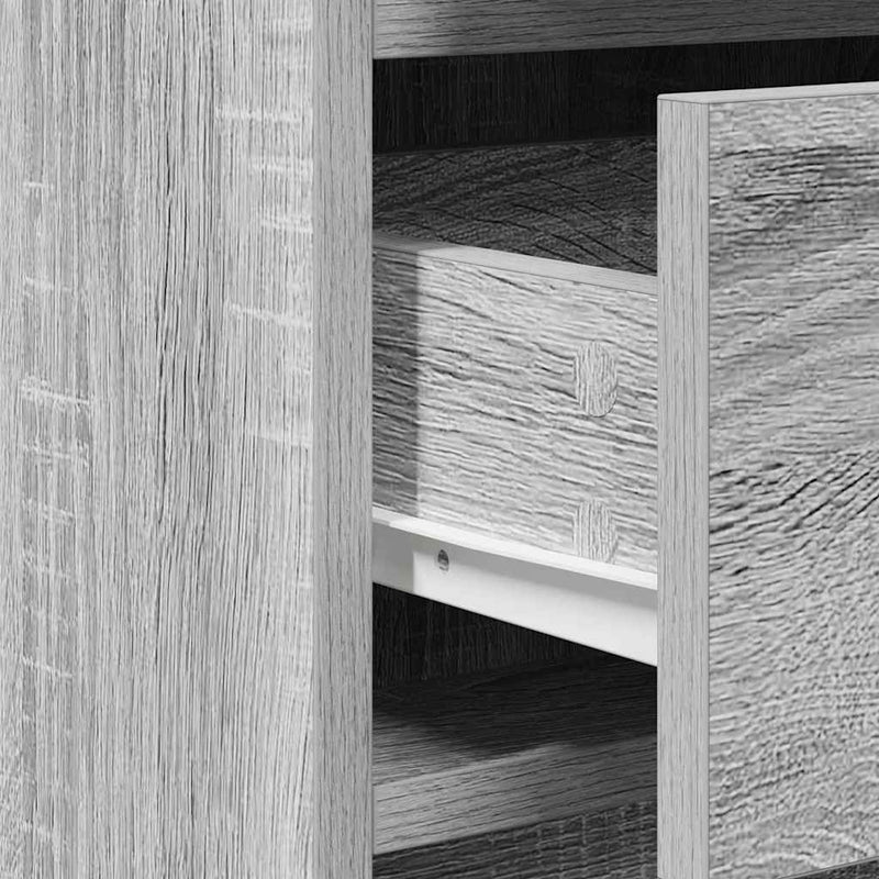 vidaXL Öltözködőasztal fiókkal 2 pcs Szürke 50 x 41 x 135 cm Faanyag