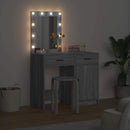 vidaXL Öltözködőasztal fiókkal 2 pcs Szürke 50 x 41 x 135 cm Faanyag