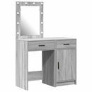 vidaXL Öltözködőasztal fiókkal 2 pcs Szürke 50 x 41 x 135 cm Faanyag