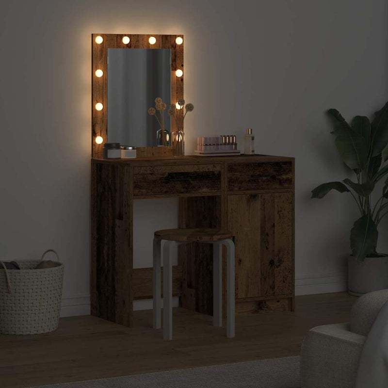 vidaXL Öltözködőasztal fiókkal 2 pcs Barna 50 x 41 x 135 cm Faanyag