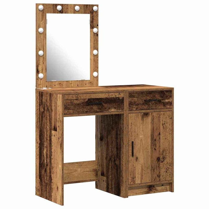 vidaXL Öltözködőasztal fiókkal 2 pcs Barna 50 x 41 x 135 cm Faanyag
