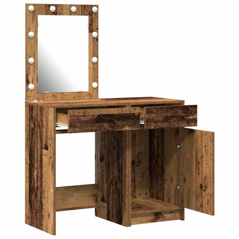 vidaXL Öltözködőasztal fiókkal 2 pcs Barna 50 x 41 x 135 cm Faanyag