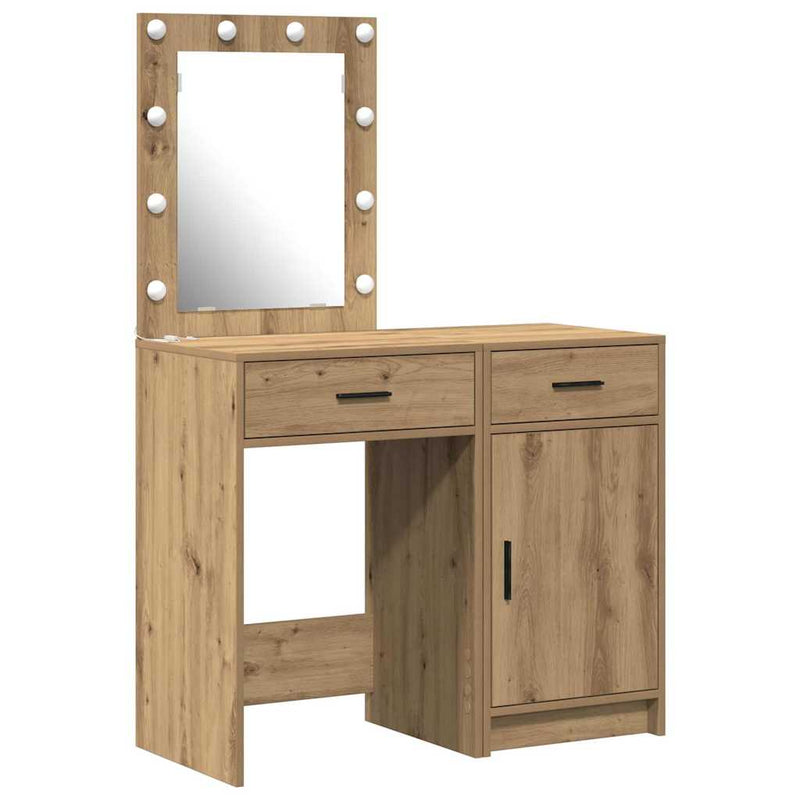 vidaXL Öltözködőasztal fiókkal 2 pcs Barna 50 x 41 x 135 cm Faanyag