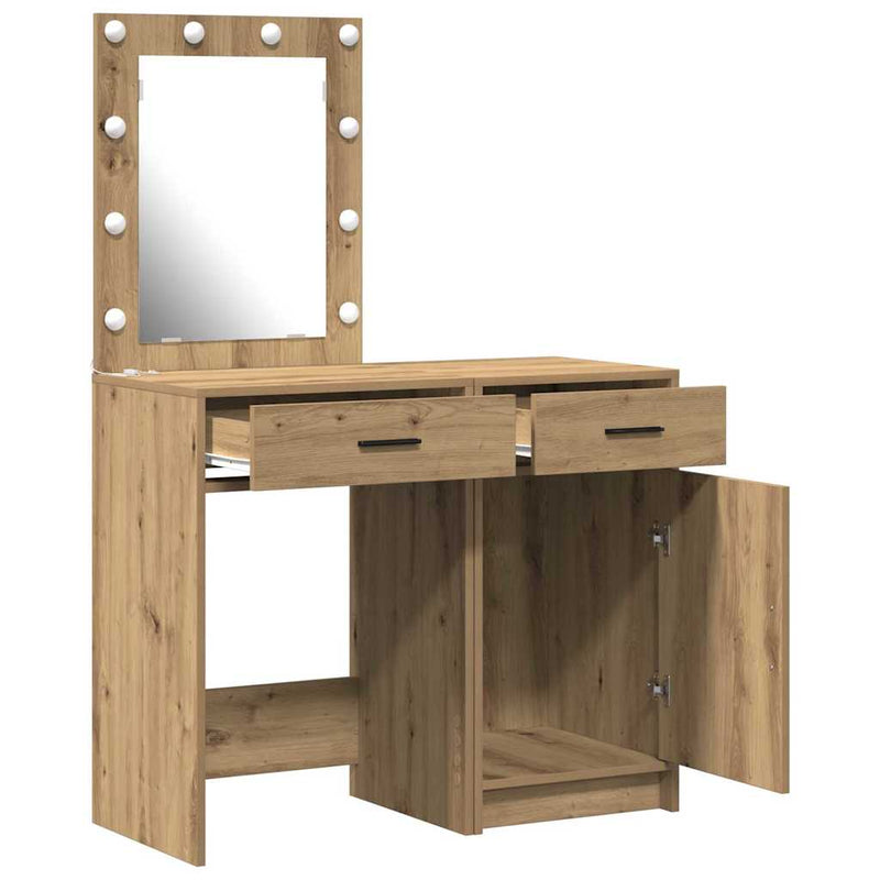 vidaXL Öltözködőasztal fiókkal 2 pcs Barna 50 x 41 x 135 cm Faanyag