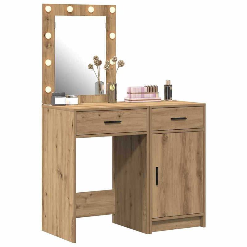 vidaXL Öltözködőasztal fiókkal 2 pcs Barna 50 x 41 x 135 cm Faanyag