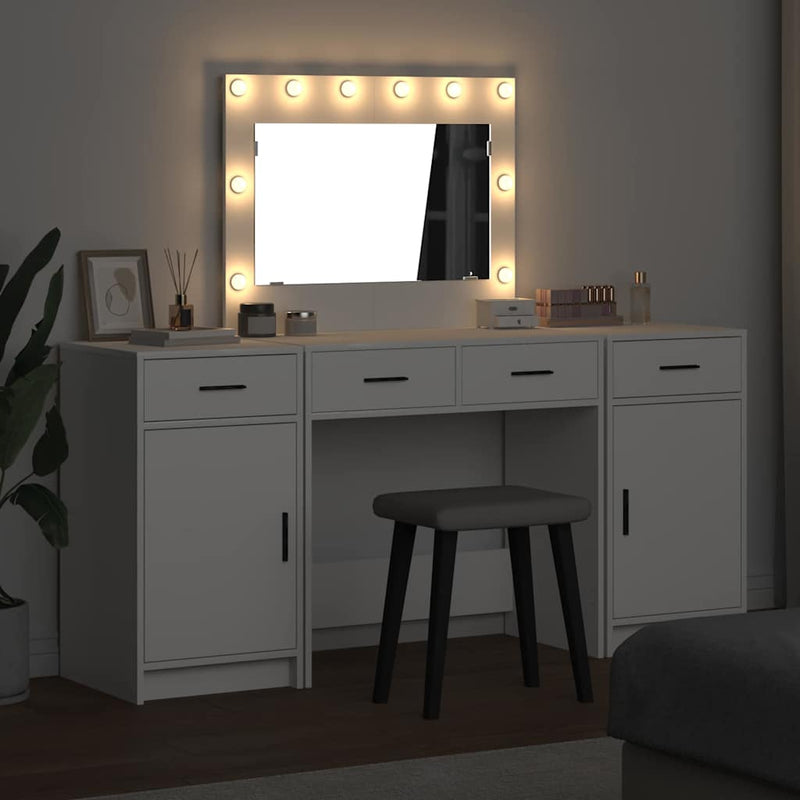 vidaXL Öltözködőasztal fiókkal 3 pcs Fehér 40 x 41 x 75 cm Faanyag