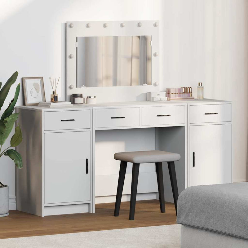 vidaXL Öltözködőasztal fiókkal 3 pcs Fehér 40 x 41 x 75 cm Faanyag