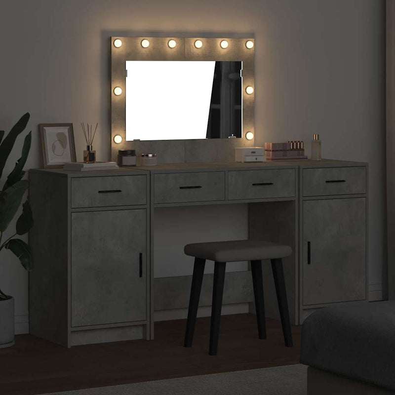 vidaXL Öltözködőasztal fiókkal 3 pcs Szürke 40 x 41 x 75 cm Faanyag