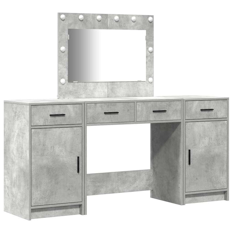 vidaXL Öltözködőasztal fiókkal 3 pcs Szürke 40 x 41 x 75 cm Faanyag