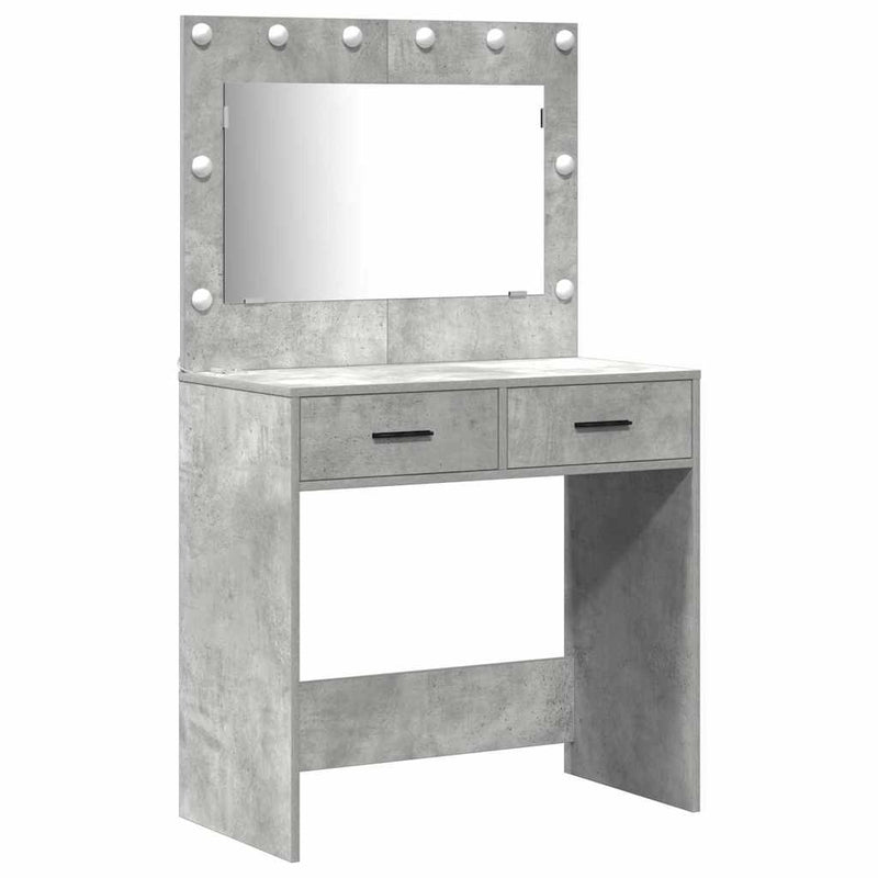 vidaXL Öltözködőasztal fiókkal 3 pcs Szürke 40 x 41 x 75 cm Faanyag