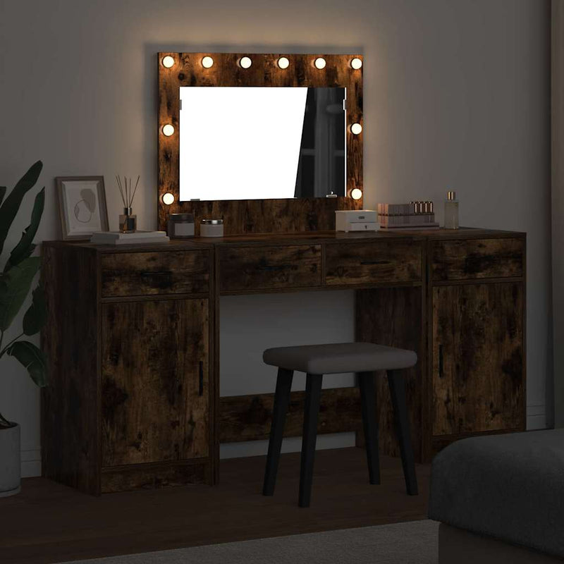 vidaXL Öltözködőasztal fiókkal 3 pcs Barna 40 x 41 x 75 cm Faanyag