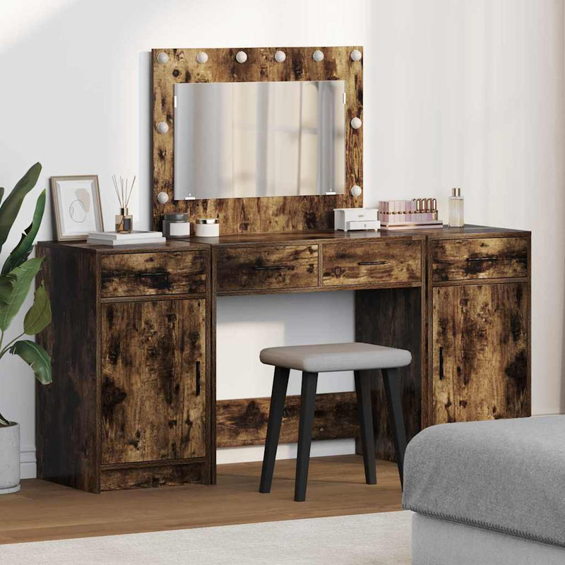 vidaXL Öltözködőasztal fiókkal 3 pcs Barna 40 x 41 x 75 cm Faanyag