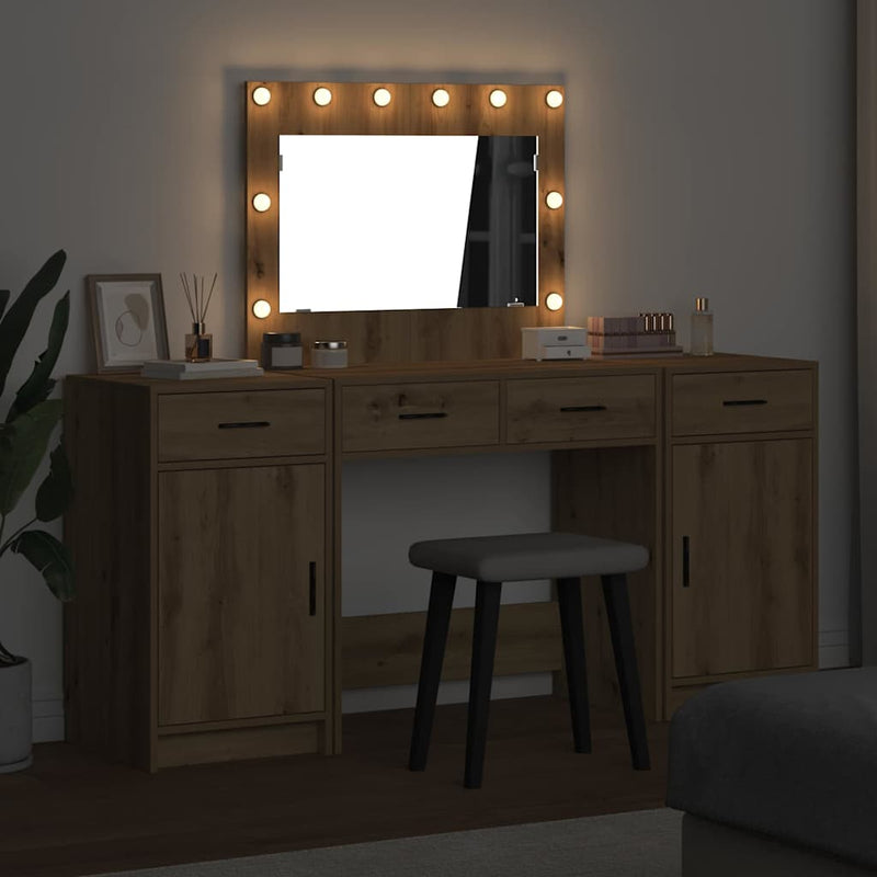 vidaXL Öltözködőasztal fiókkal 3 pcs Barna 40 x 41 x 75 cm Faanyag