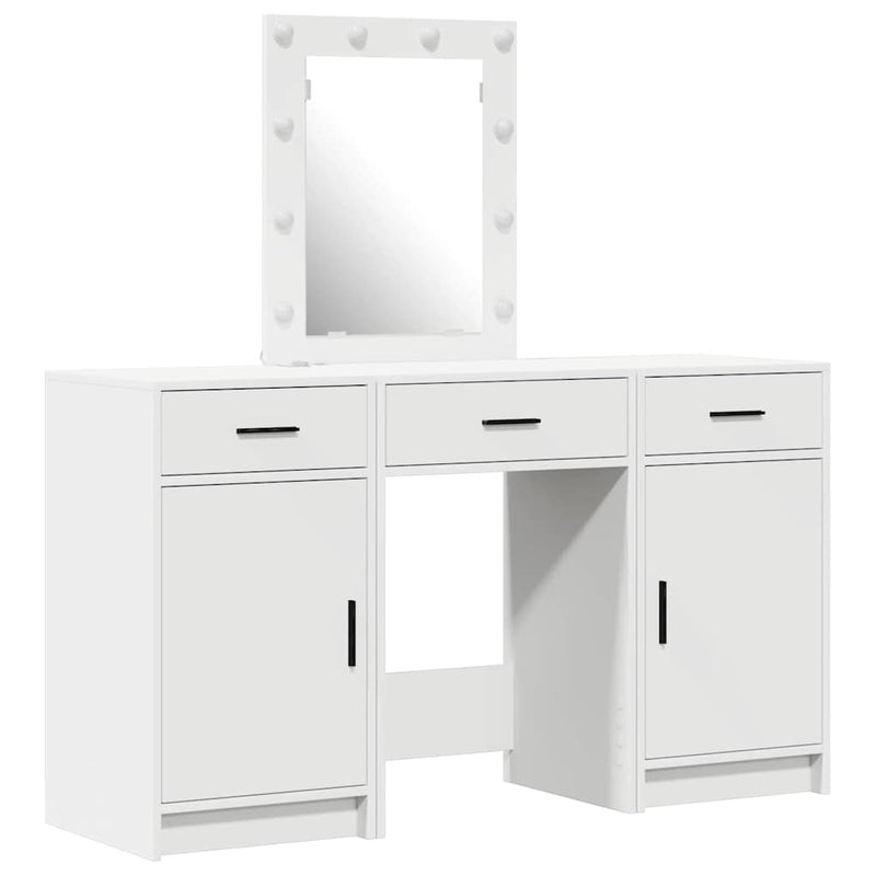 vidaXL Öltözködőasztal fiókkal ajtóval Fehér 50 x 41 x 135 cm Faanyag
