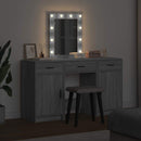 vidaXL Öltözködőasztal fiókkal ajtóval Szürke 50 x 41 x 135 cm Faanyag