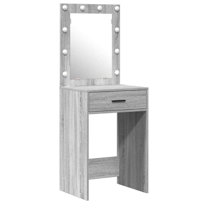 vidaXL Öltözködőasztal fiókkal ajtóval Szürke 50 x 41 x 135 cm Faanyag