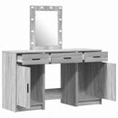 vidaXL Öltözködőasztal fiókkal ajtóval Szürke 50 x 41 x 135 cm Faanyag