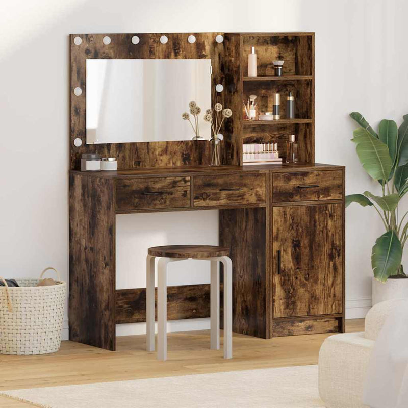 vidaXL Öltözködőasztal fiókkal 2 pcs Barna 78.5 x 41 x 135 cm Faanyag