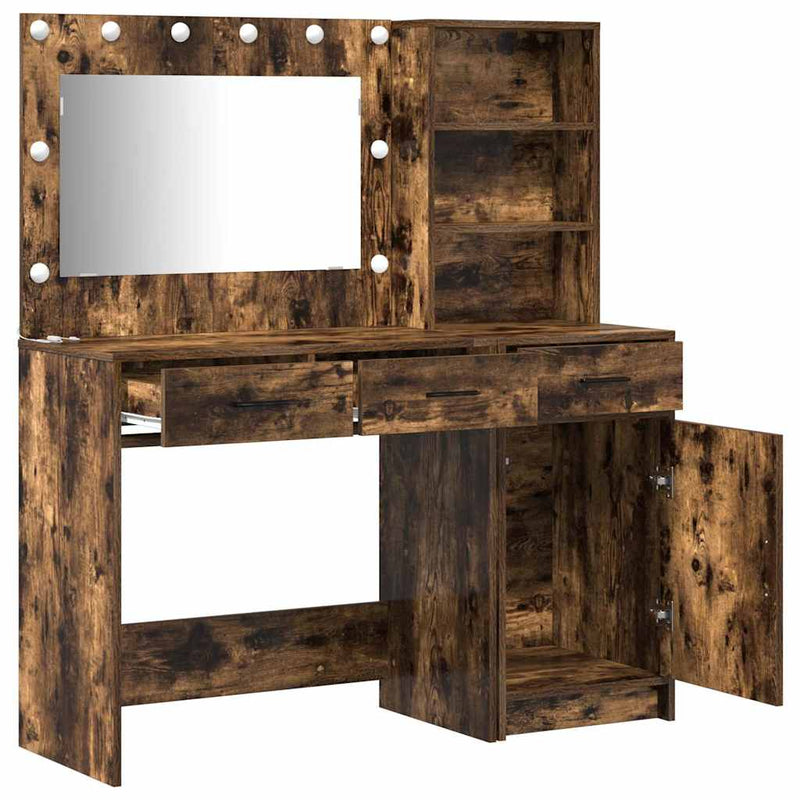 vidaXL Öltözködőasztal fiókkal 2 pcs Barna 78.5 x 41 x 135 cm Faanyag