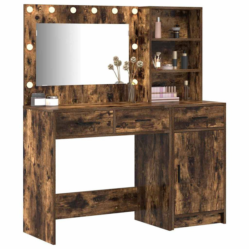 vidaXL Öltözködőasztal fiókkal 2 pcs Barna 78.5 x 41 x 135 cm Faanyag