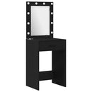 vidaXL LED-es öltözködő asztal szett 2 pcs Fekete tölgy Faanyag