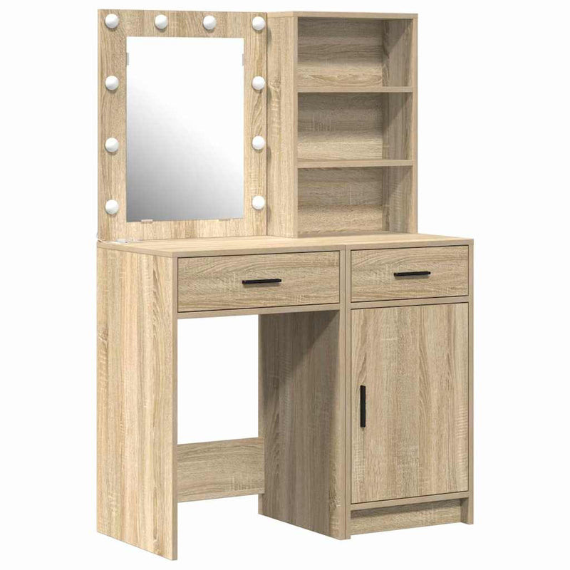 vidaXL Sminkasztal Készlet 2 pcs Sonoma tölgy 50 x 41 x 135 cm Faanyag