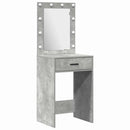 vidaXL LED-es öltözködő asztal szett 2 pcs Beton Szürke Faanyag