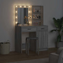 vidaXL Sminkasztal Készlet fiókkal ajtóval 2 pcs Szürke sonoma Faanyag