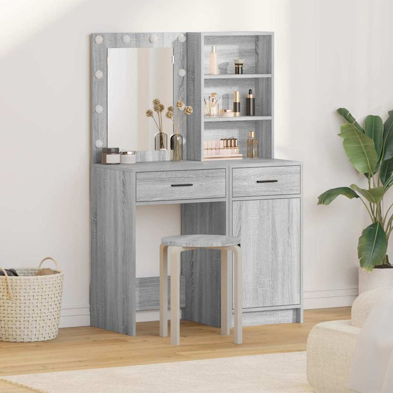 vidaXL Sminkasztal Készlet 2 pcs Szürke sonoma 50 x 41 x 135 cm