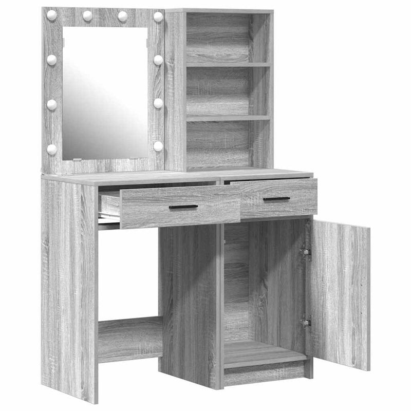 vidaXL Sminkasztal Készlet 2 pcs Szürke sonoma 50 x 41 x 135 cm