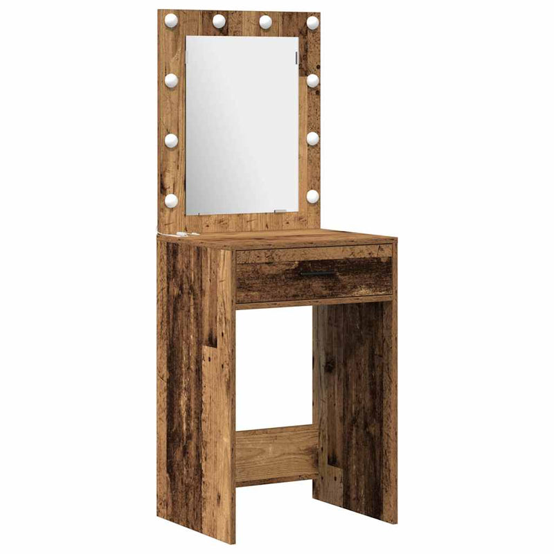vidaXL Sminkasztal Készlet 2 pcs Régi fa 50 x 41 x 135 cm Faanyag