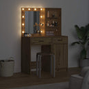 vidaXL LED-es öltözködő asztal szett 2 pcs Artisan tölgy Faanyag