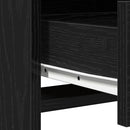 vidaXL LED-es öltözködő asztal szett 3 pcs Fekete tölgy Faanyag