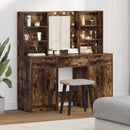 vidaXL Sminkasztal Készlet fiókkal ajtóval 3 pcs Füstölt tölgy Faanyag