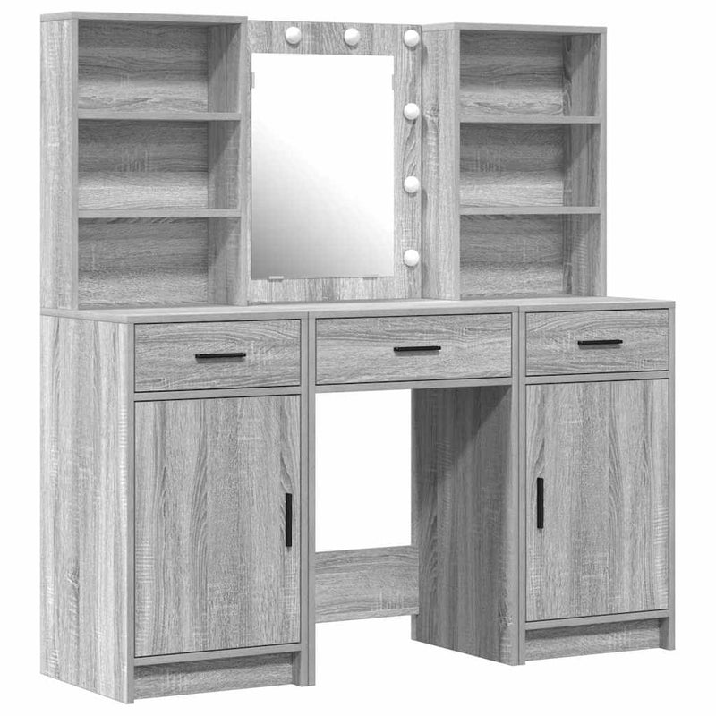 vidaXL Sminkasztal Készlet 3 pcs Szürke sonoma 50 x 41 x 135 cm