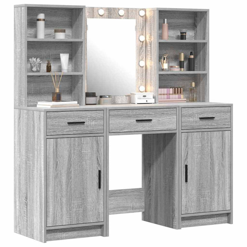 vidaXL Sminkasztal Készlet 3 pcs Szürke sonoma 50 x 41 x 135 cm