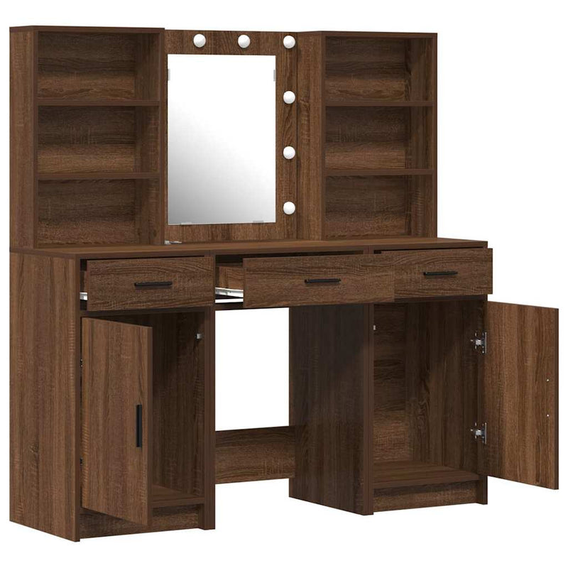 vidaXL Sminkasztal Készlet 3 pcs Régi fa 50 x 41 x 135 cm Faanyag
