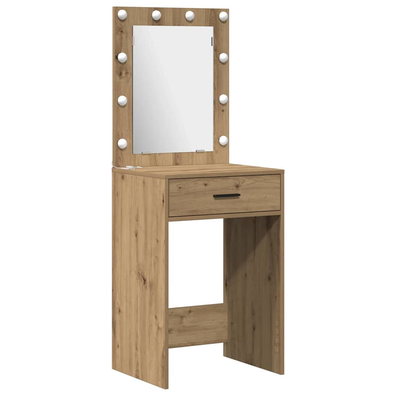 vidaXL Sminkasztal Készlet 3 pcs kézműves tölgy 50 x 41 x 135 cm