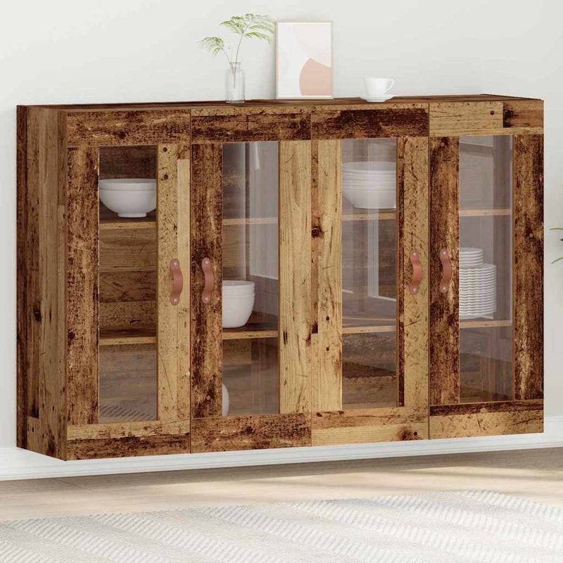 vidaXL Fali szekrény 2 pcs Régi fa 69.5 x 34 x 90 cm Faanyag