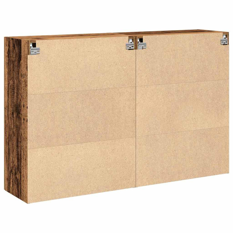 vidaXL Fali szekrény 2 pcs Régi fa 69.5 x 34 x 90 cm Faanyag