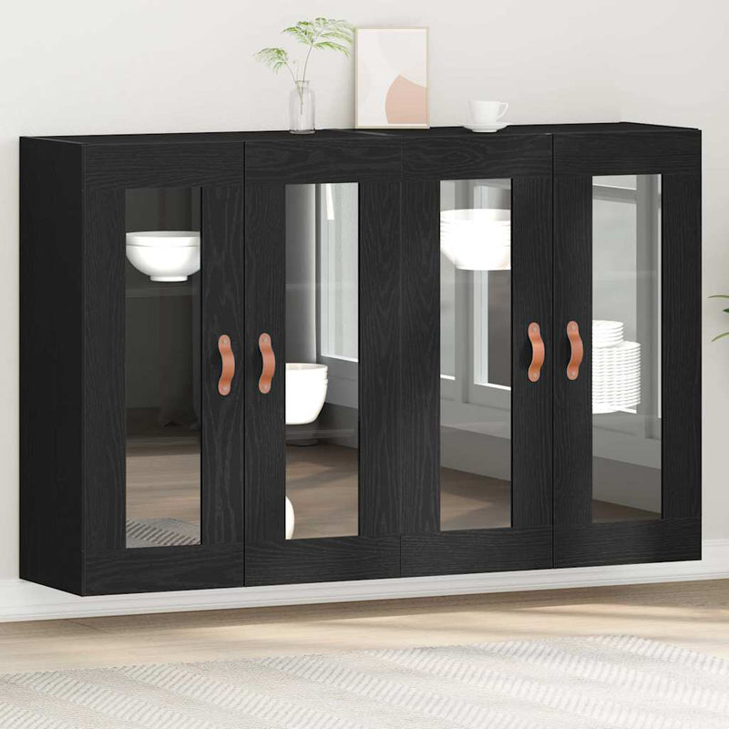 vidaXL Fali szekrény 2 pcs Musta tammi 69.5 x 34 x 90 cm Faanyag