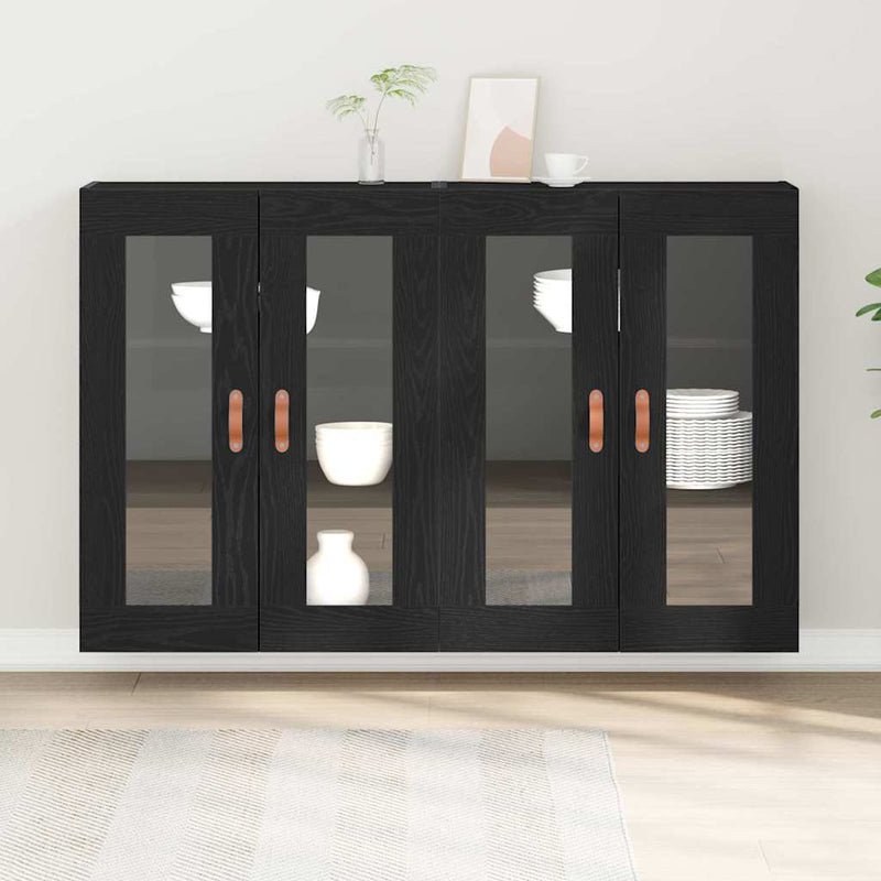 vidaXL Fali szekrény 2 pcs Musta tammi 69.5 x 34 x 90 cm Faanyag