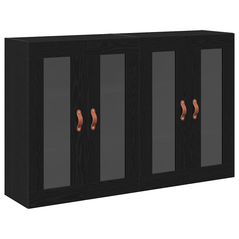 vidaXL Fali szekrény 2 pcs Musta tammi 69.5 x 34 x 90 cm Faanyag